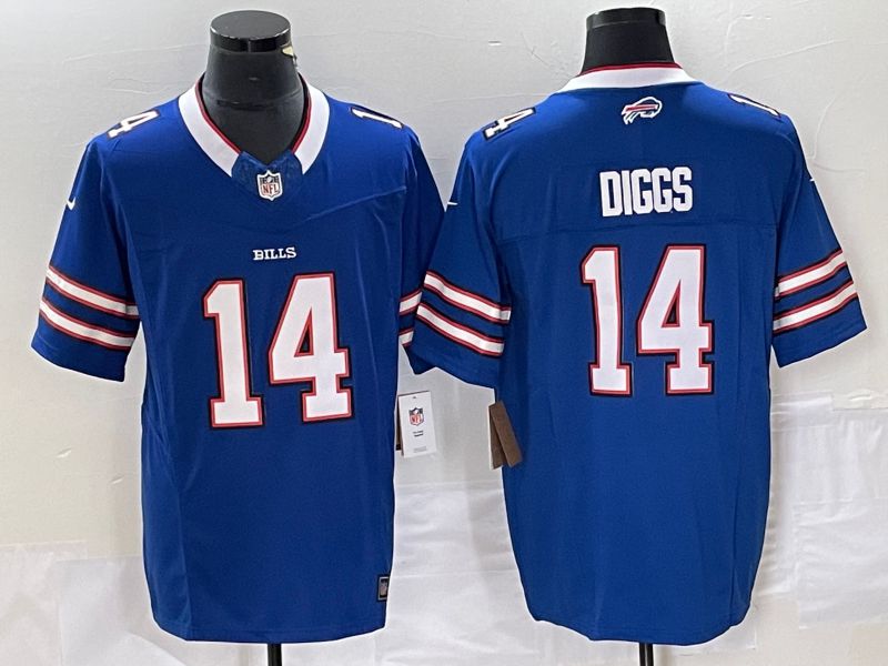 Men Buffalo Bills #14 Diggs Blue 2023 Nike Vapor Limited NFL Jersey style 1